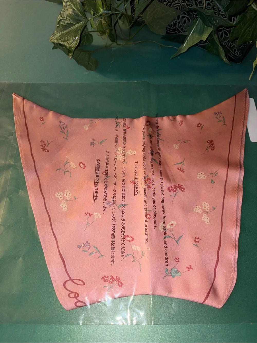 Coach Pink Floral Silk Scarf